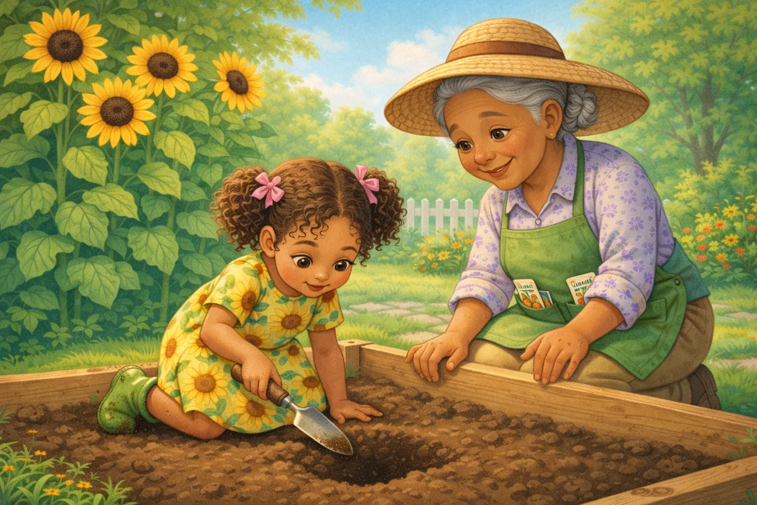 Emma's Sunflower — Digging the Hole