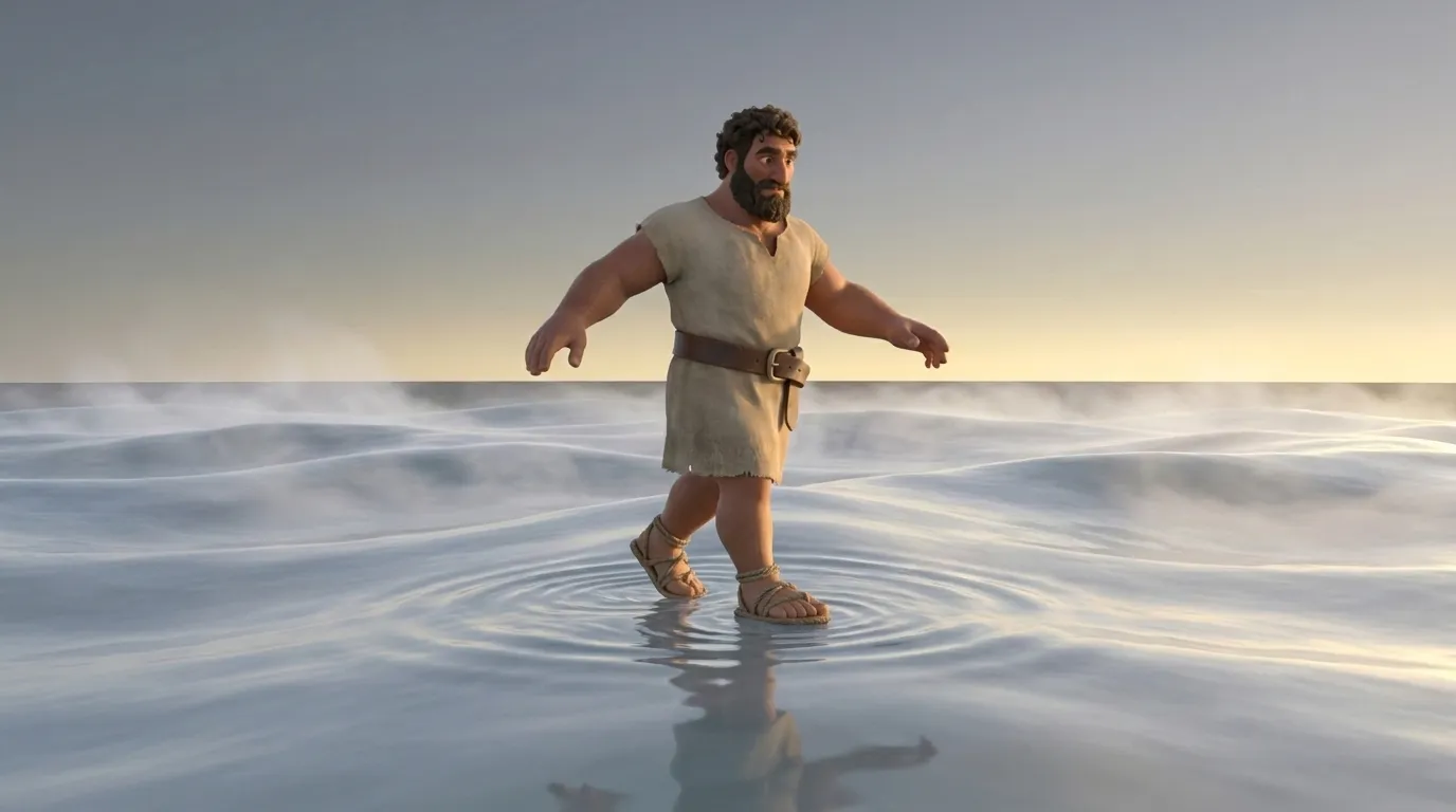 Jesus Walks on Water — One Step, Two