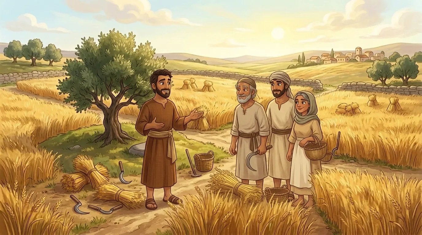 Ruth and Naomi — Boaz Tells His Workers